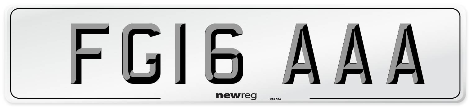 FG16 AAA Number Plate from New Reg